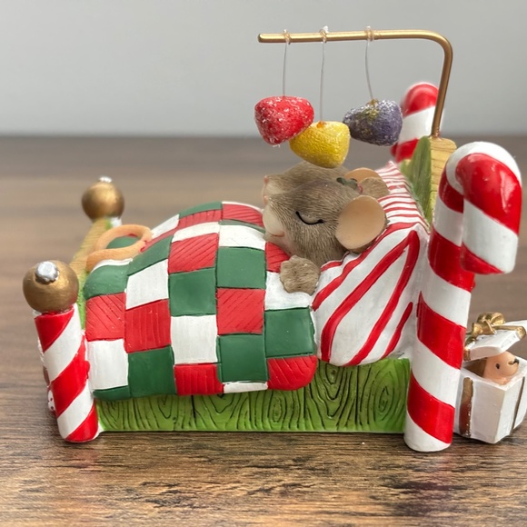 CHARMING TAILS Fitz & Floyd VISIONS OF SUGARPLUMS Mice Christmas Figurine 87/125 - Picture 3 of 9